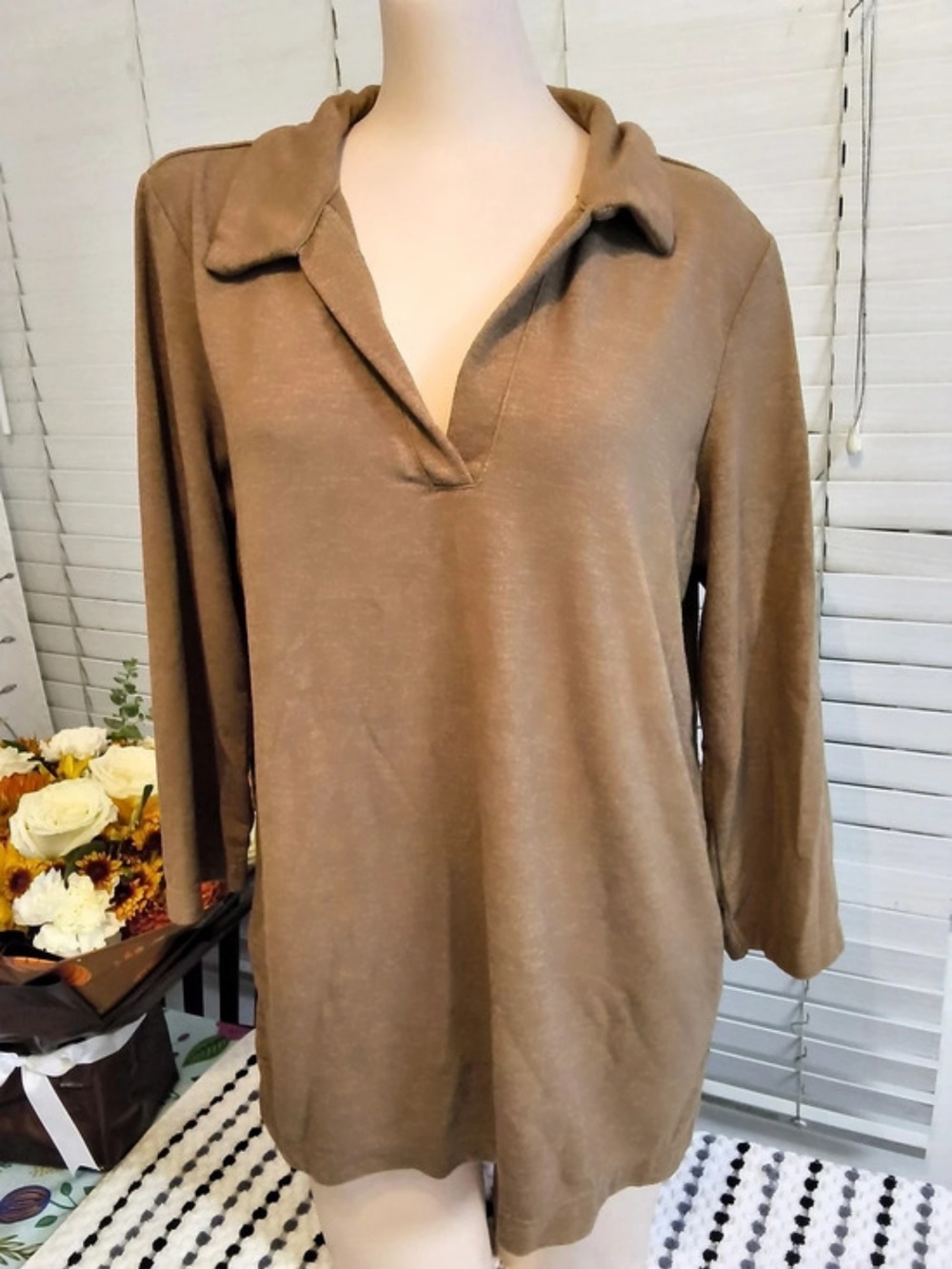 matty m Brown Long Sleeve Tunic